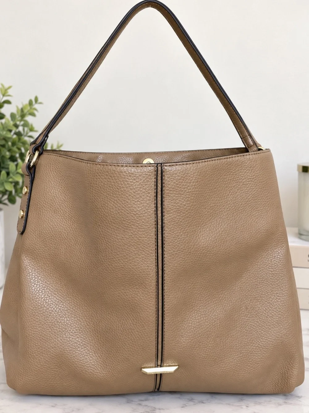 Anne Klein Taupe Hobo Shoulder Bag